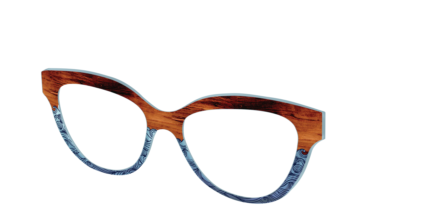 The Blue Wood Waves Crystal - Angle Top Image - Pair Eyewear