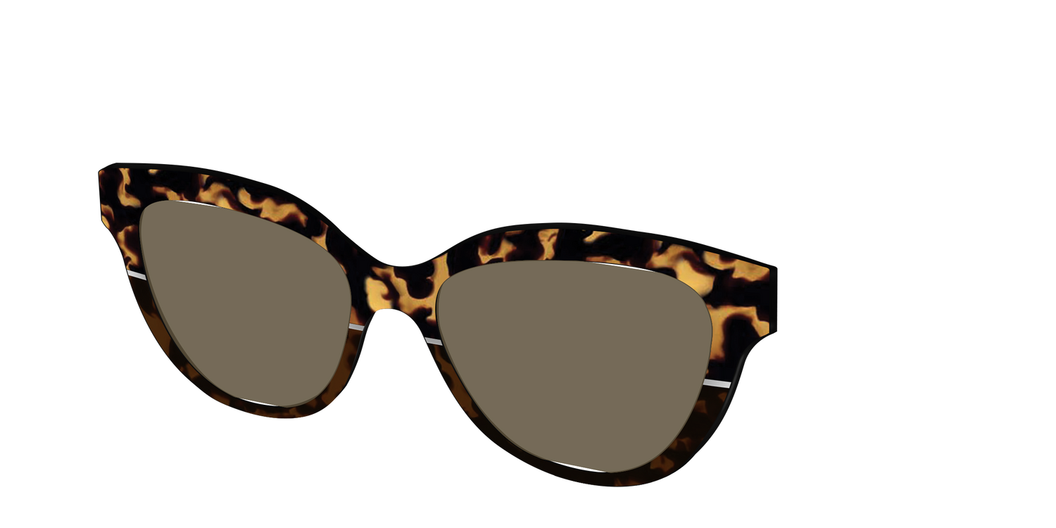 The Polarized Chic Tortoise Split Sun Top - Angle Top Image - Pair Eyewear