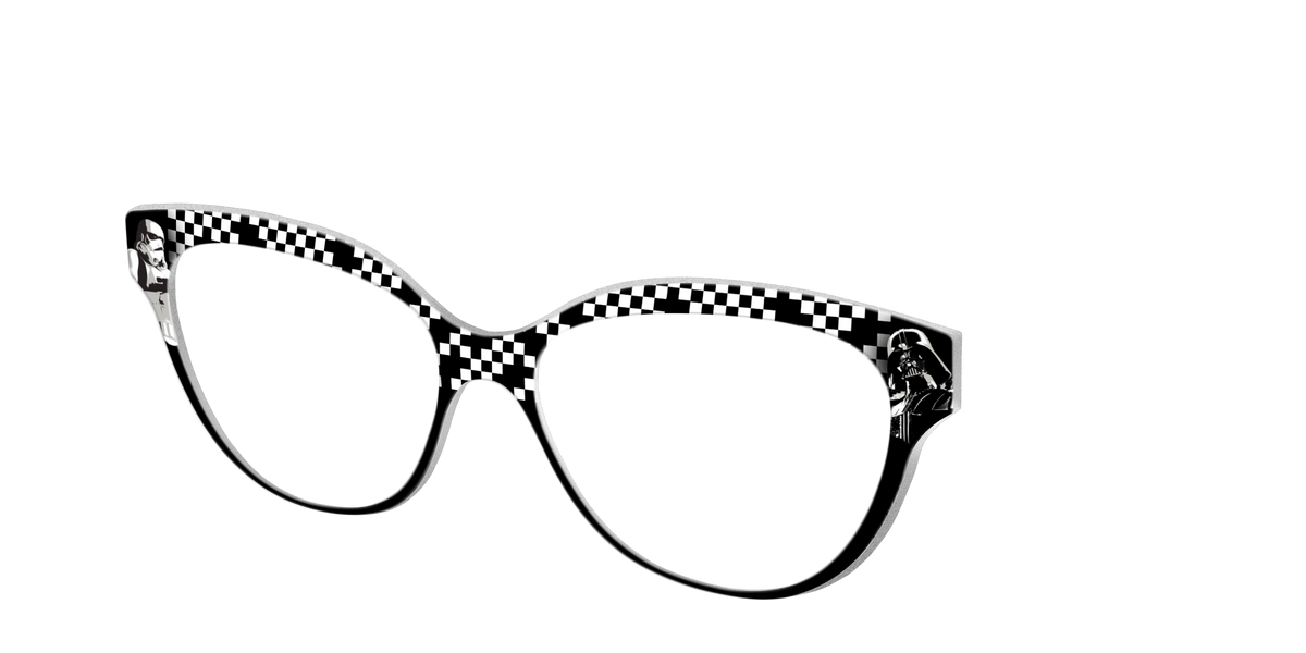 Dark Side Checker Split - Angle Top Image - Pair Eyewear