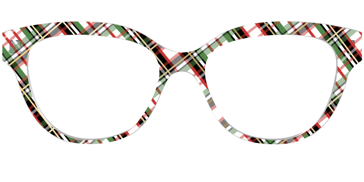The Evergreen Plaid with Foil Crystal - Front Top Image - Pair Eyewear