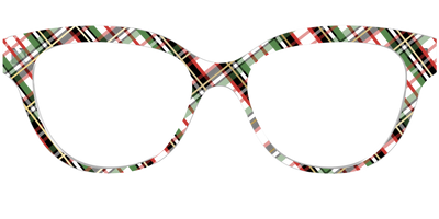 The Evergreen Plaid with Foil Crystal - Front Top Thumbnail - Pair Eyewear