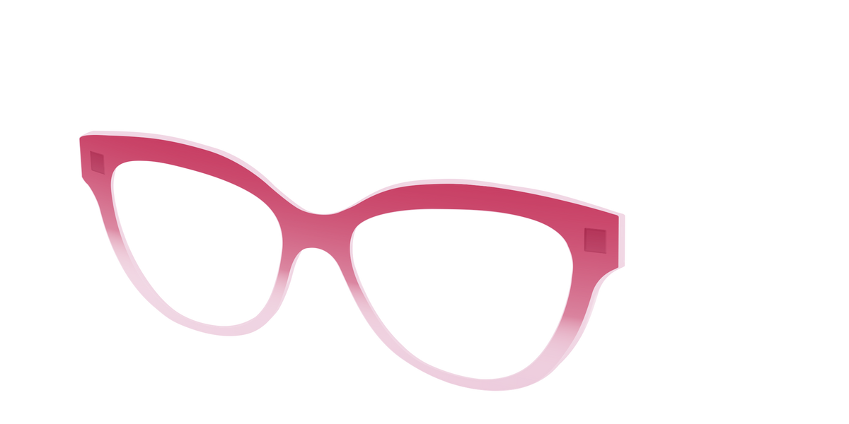 The Flamingo to Blush Gradient Crystal - Angle Top Image - Pair Eyewear
