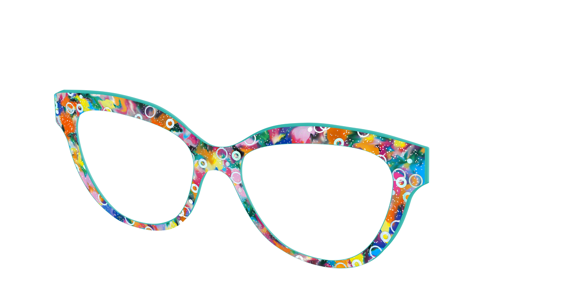 The Imaginative Tortoise with Bubble Glitter - Angle Top Image - Pair Eyewear