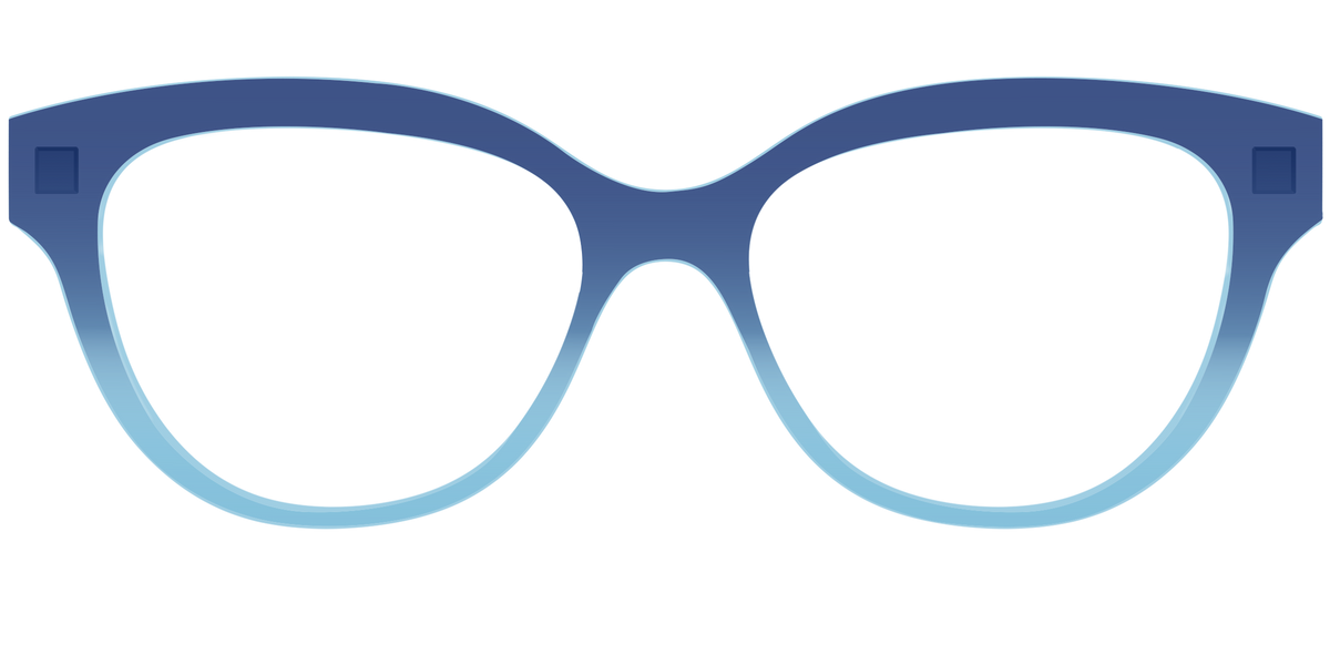 The Indigo to Sky Blue Gradient Crystal - Front Top Image - Pair Eyewear