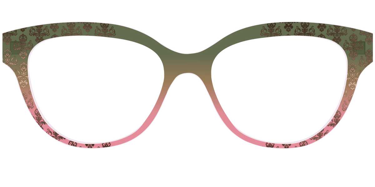 The Olive to Rose Trellis with Champagne Foil - Front Top Image - Pair Eyewear