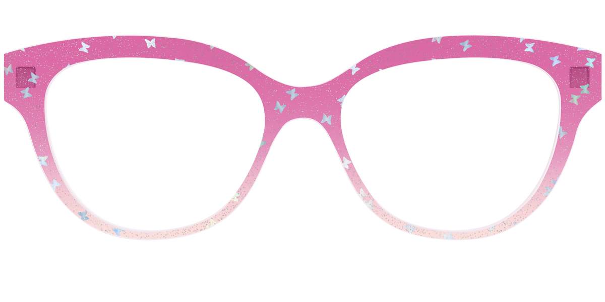 The Pink Butterfly Sparkle Crystal - Front Top Image - Pair Eyewear