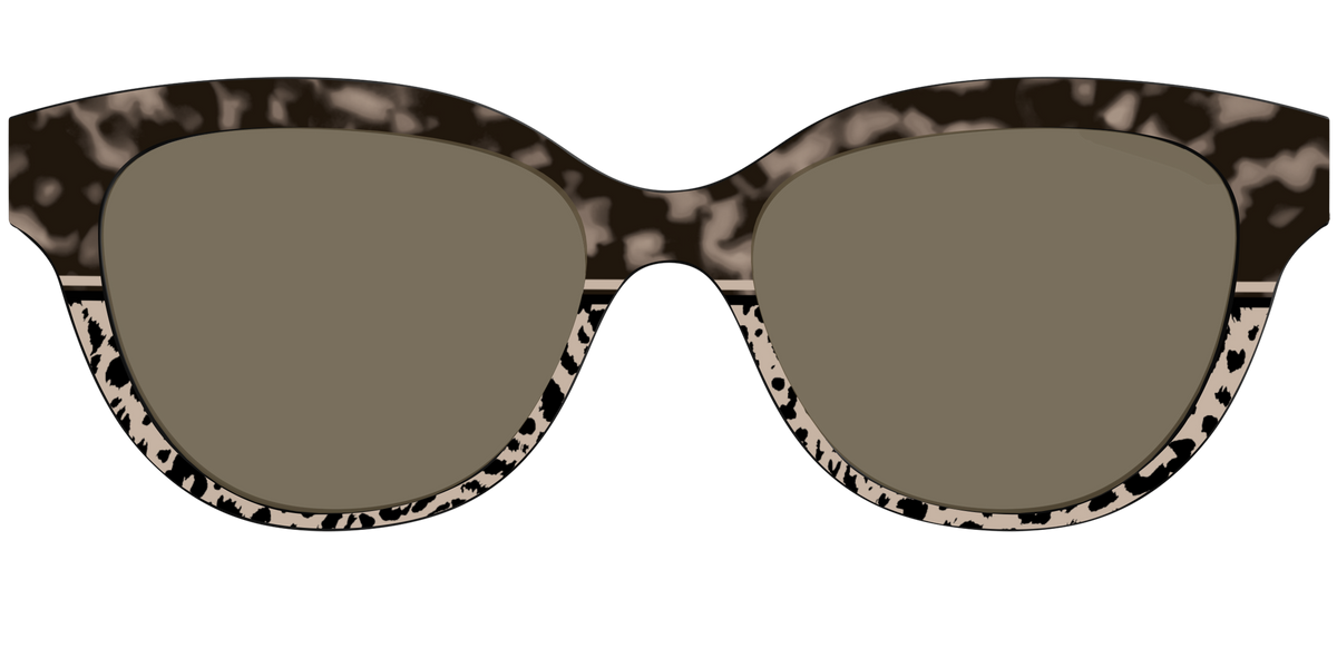 The Polarized Ink Blot Tortoise Split Sun Top - Front Top Image - Pair Eyewear