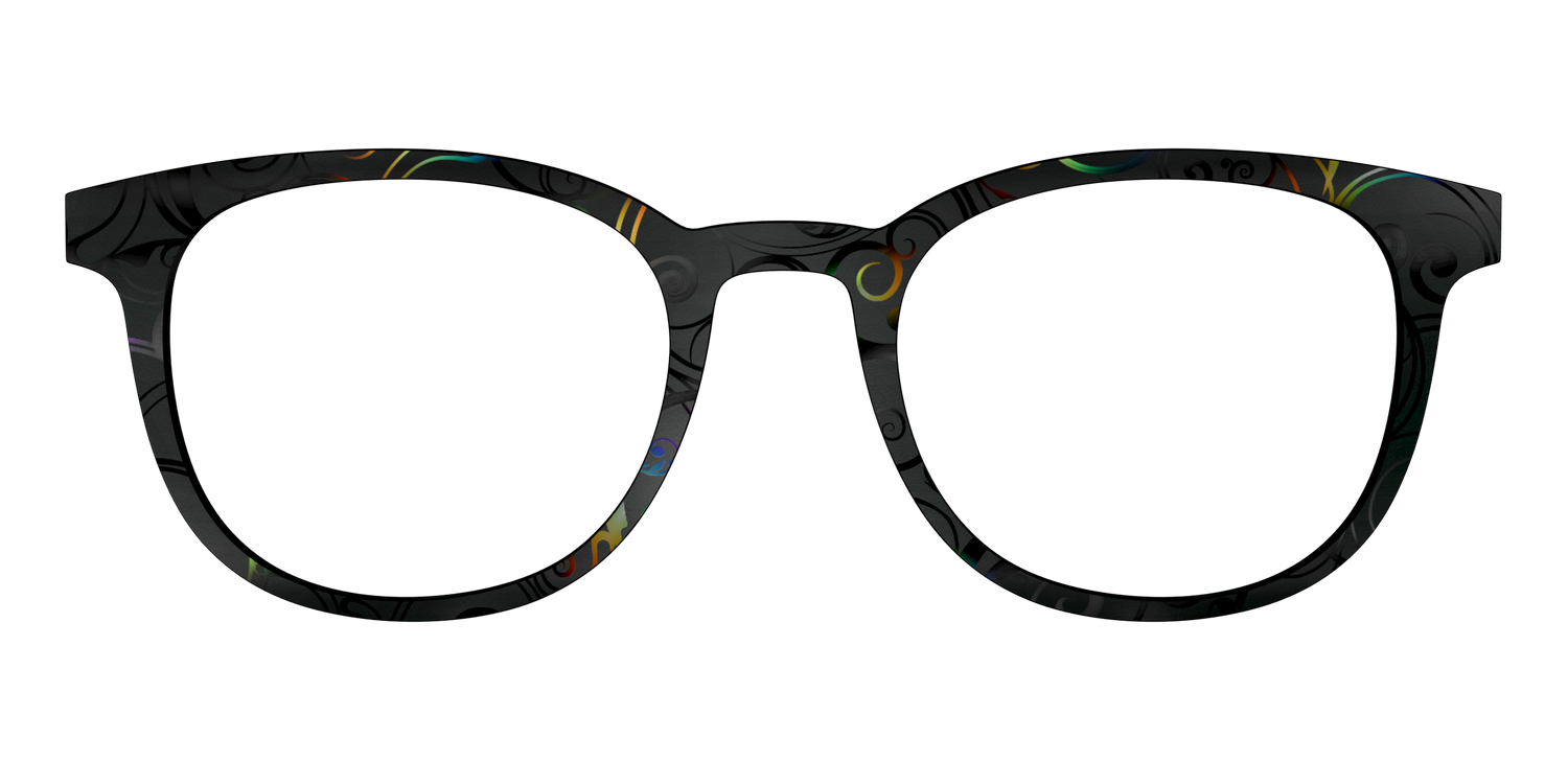 The Black Holographic Scrolls - Front Top Image - Pair Eyewear