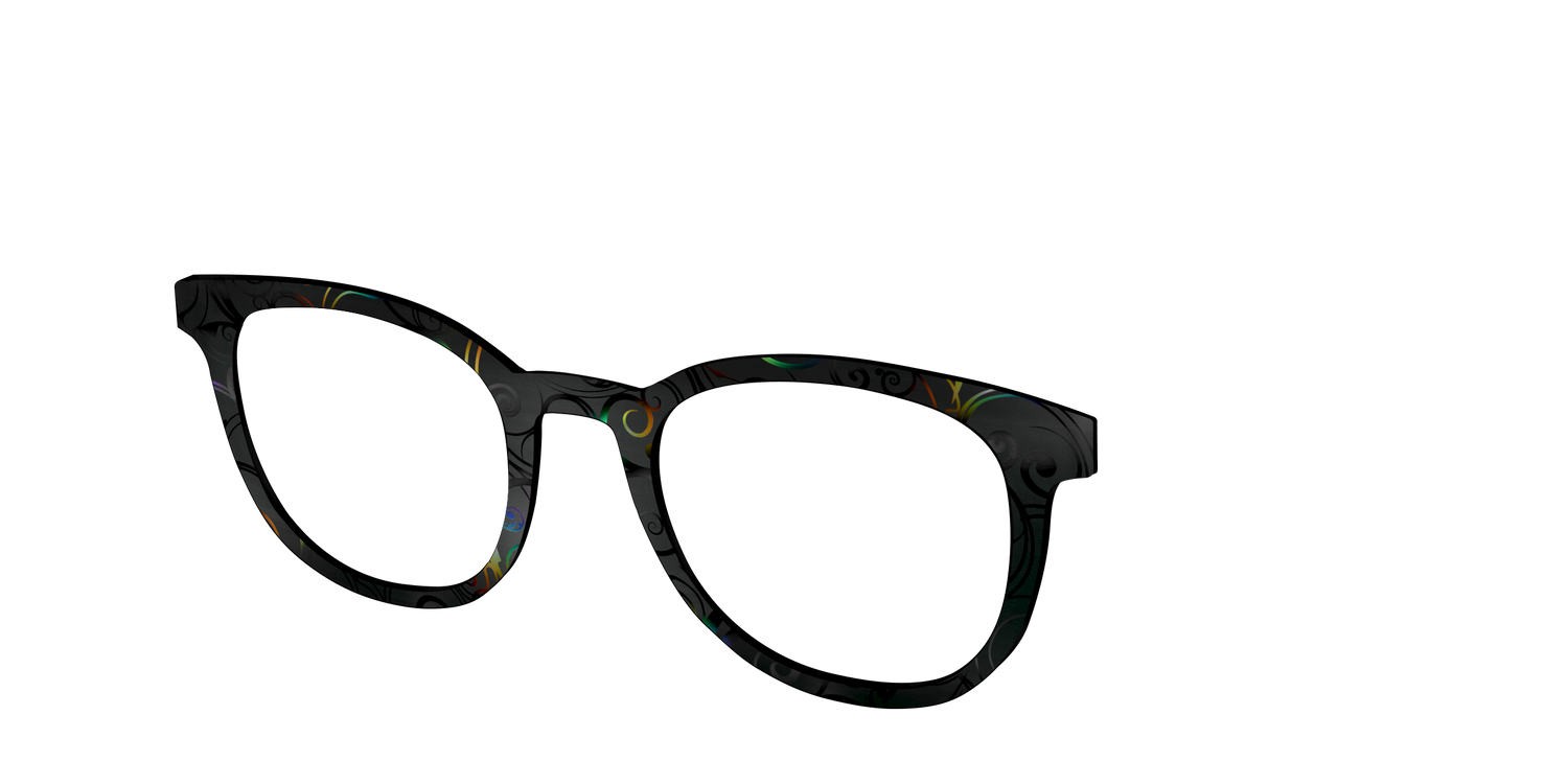The Black Holographic Scrolls - Angle Top Image - Pair Eyewear