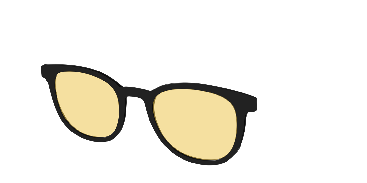 The Black With Citrine Yellow Lens - Angle Top Image - Pair Eyewear