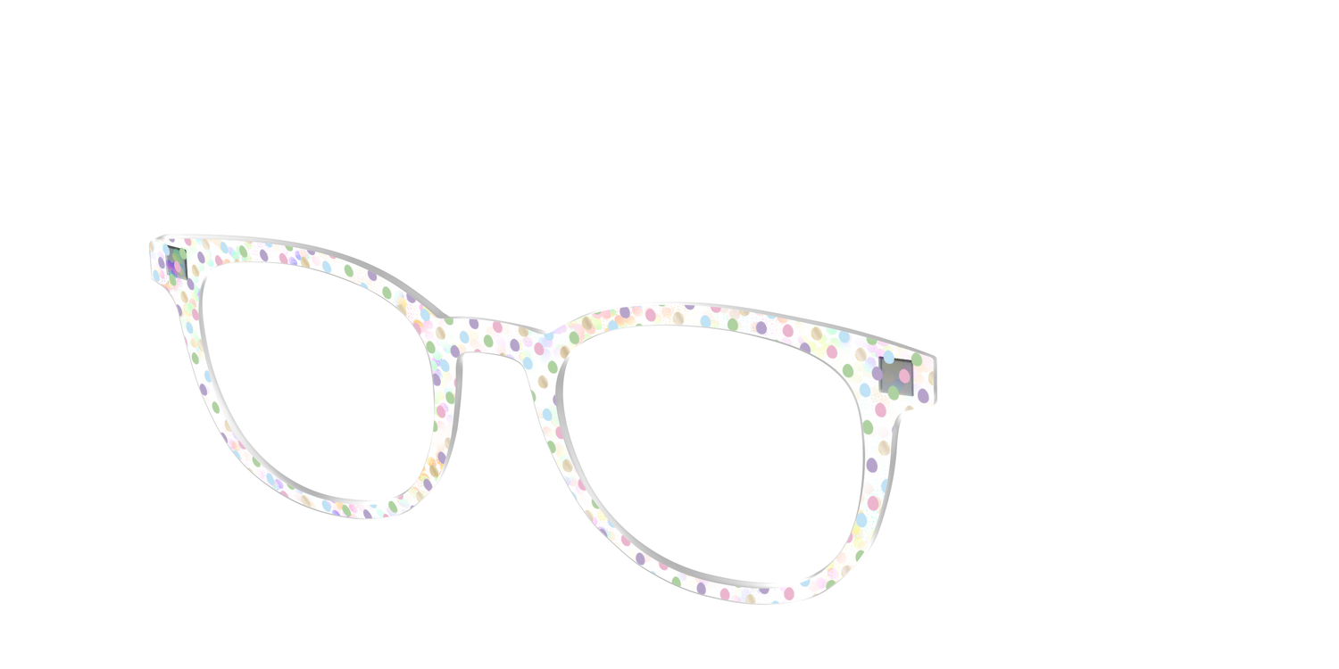 The Egg Polka Dot with Gold Foil Crystal - Angle Top Image - Pair Eyewear