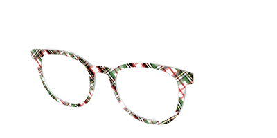 The Evergreen Plaid with Foil Crystal - Angle Top Thumbnail - Pair Eyewear