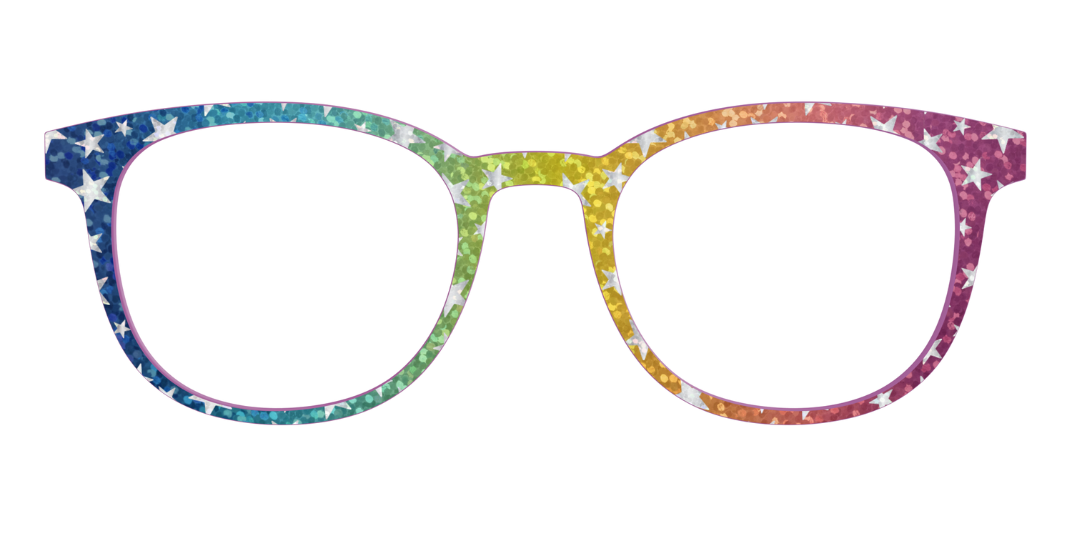 The Iridescent Rainbow Stars - Front Top Image - Pair Eyewear