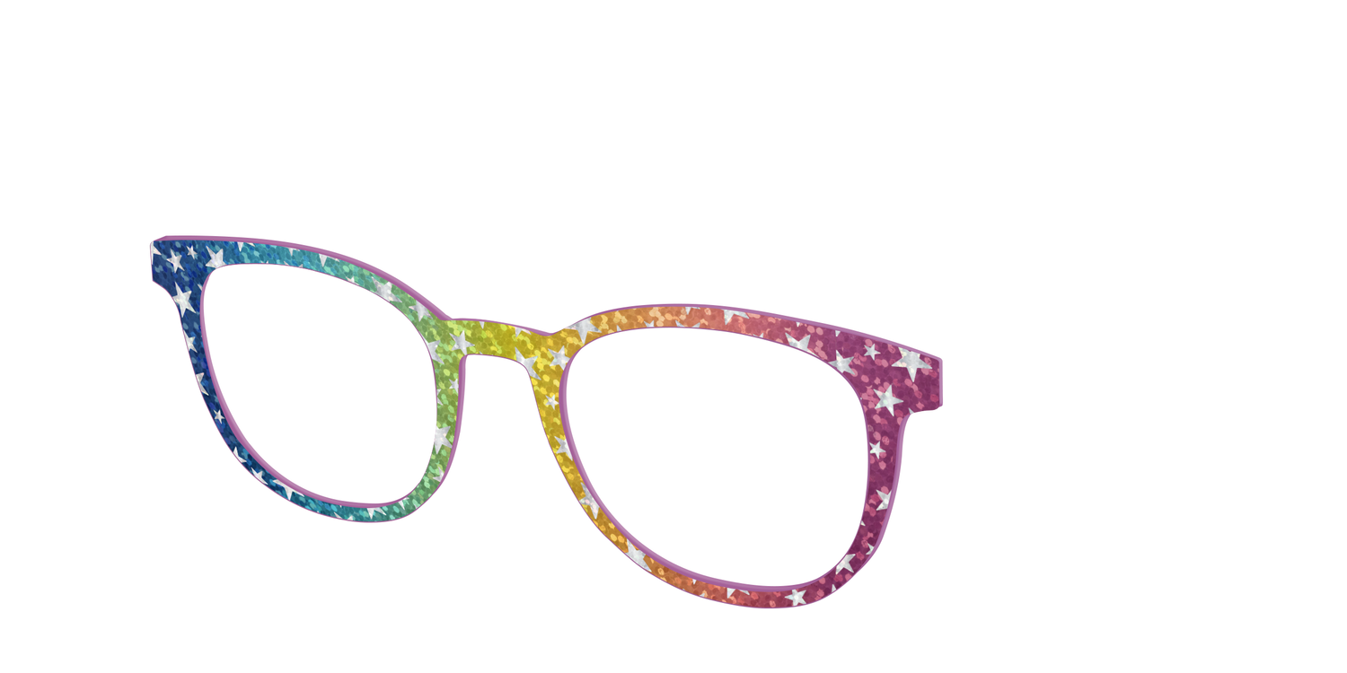 The Iridescent Rainbow Stars - Angle Top Image - Pair Eyewear