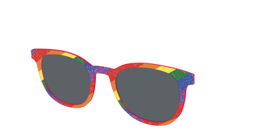 The Polarized Traditional Pride Flag Glitter Sun Top - Angle Top Thumbnail - Pair Eyewear