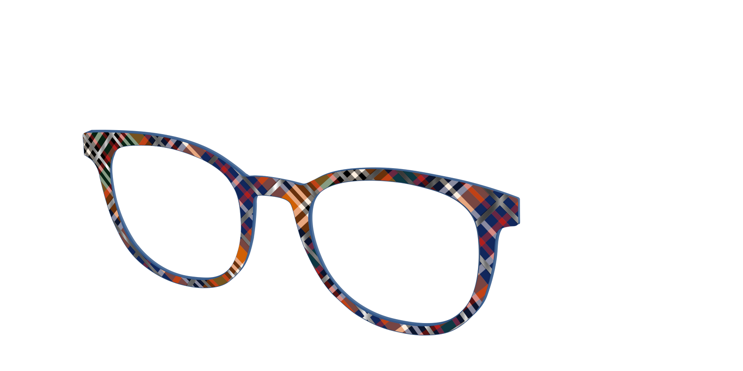 The Scholastic Plaid with Foil - Angle Top Image - Pair Eyewear