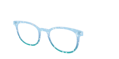 The Sky Blue Crystal with Daisy Glitter - Angle Top Thumbnail - Pair Eyewear