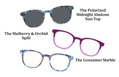 The Reese - Violet Pearlized Gradient Acetate Rose Gold Metal - Pairing Set - Pair Eyewear