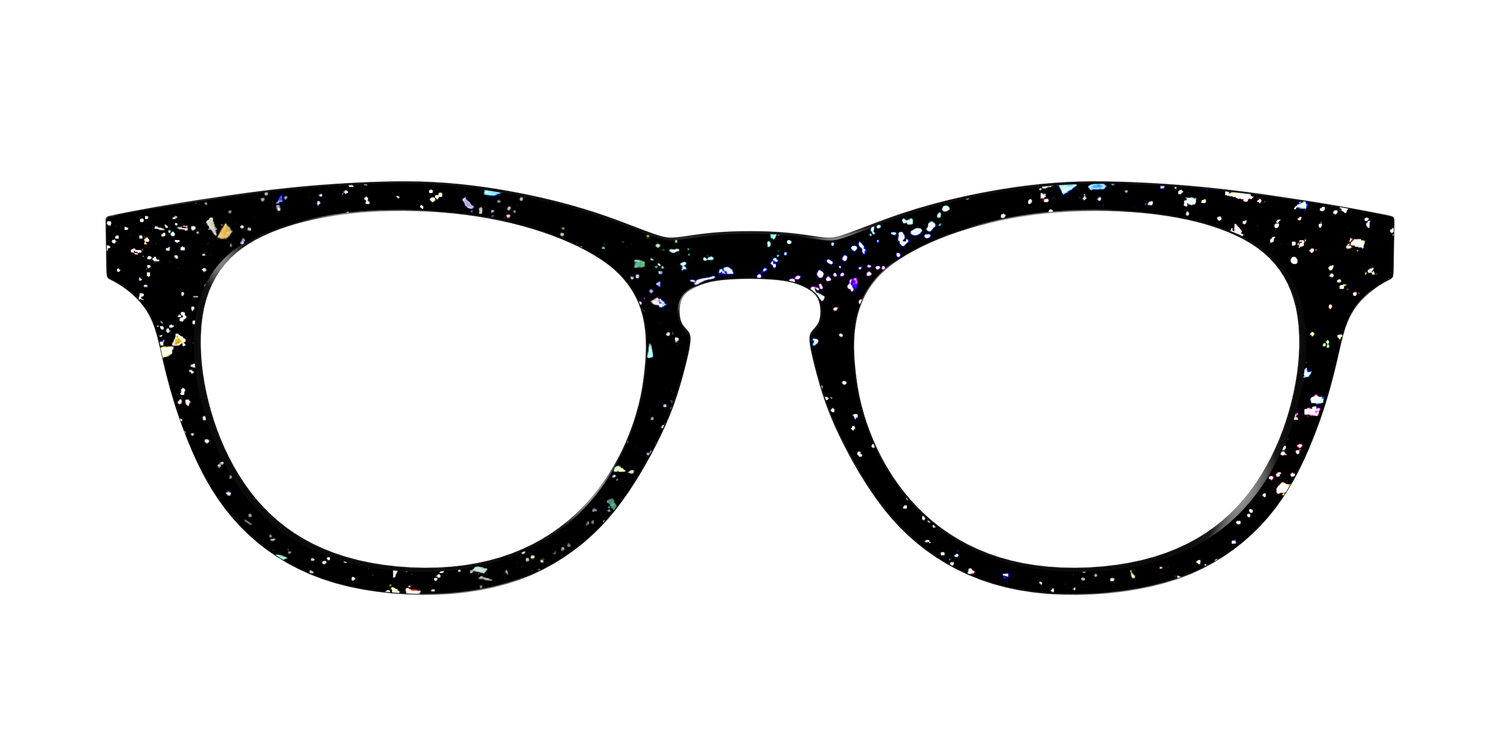 The Black Holographic Flakes - Front Top Image - Pair Eyewear