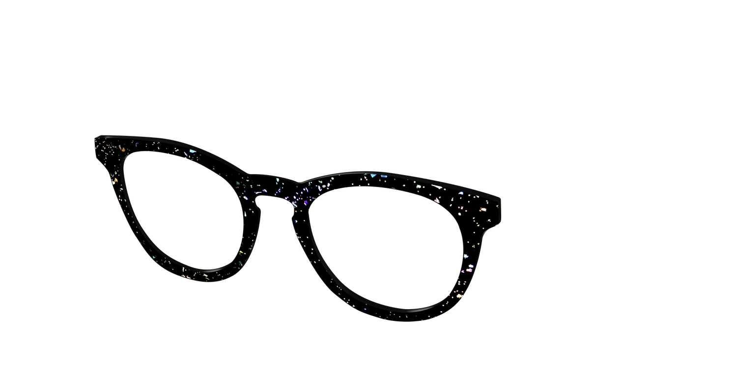 The Black Holographic Flakes - Angle Top Image - Pair Eyewear
