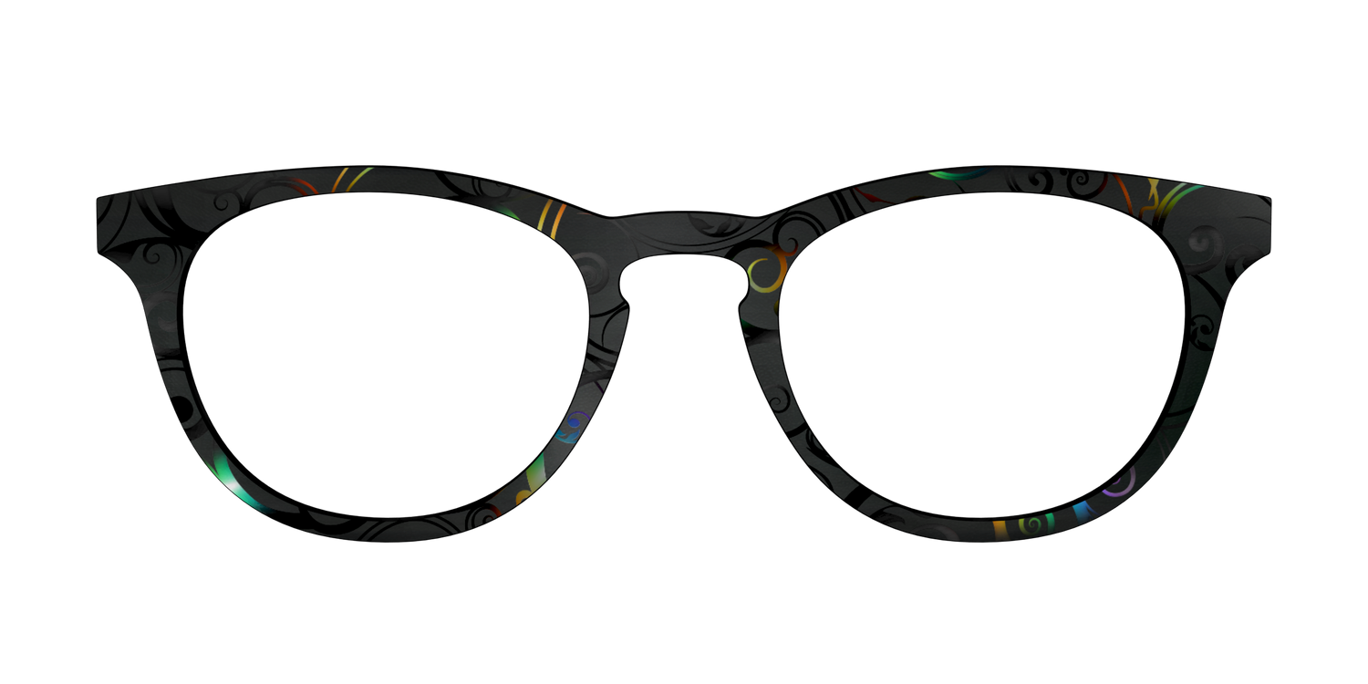 The Black Holographic Scrolls - Front Top Image - Pair Eyewear