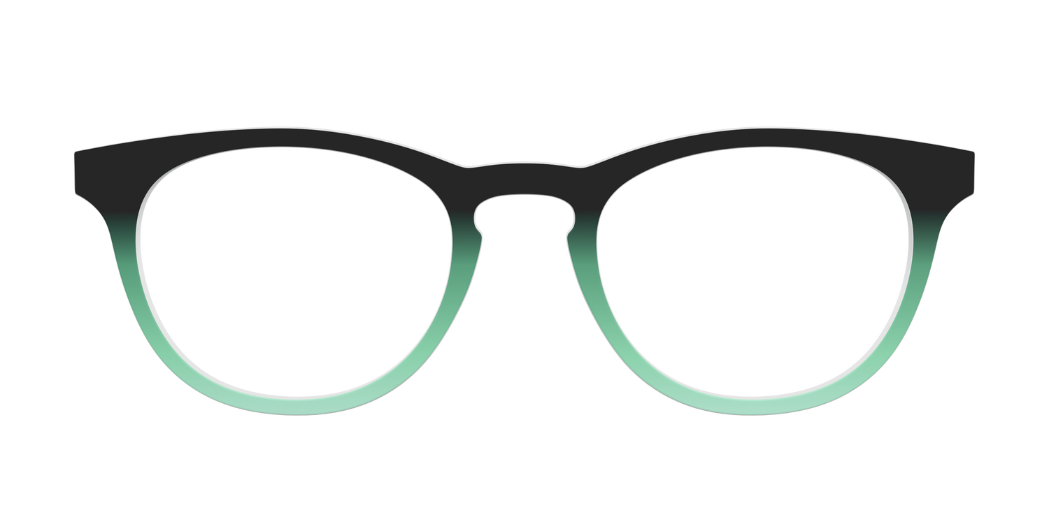 The Black to Spearmint Gradient - Front Top Image - Pair Eyewear