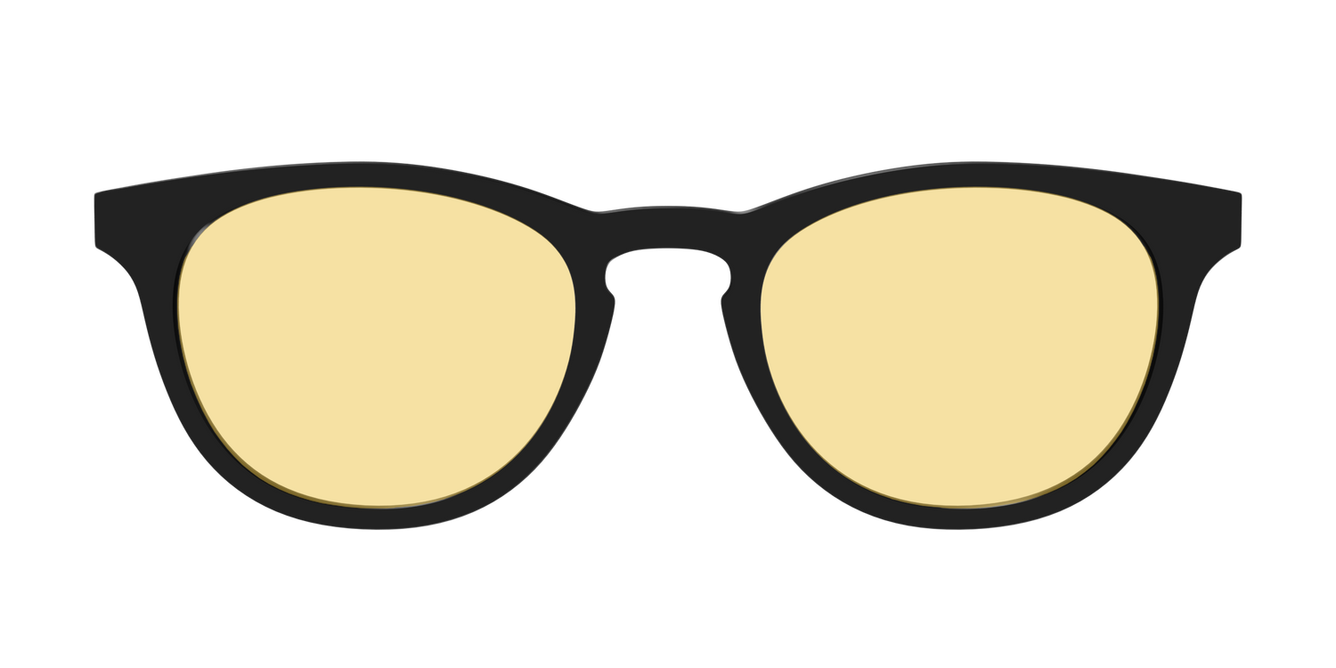The Black With Citrine Yellow Lens - Front Top Image - Pair Eyewear