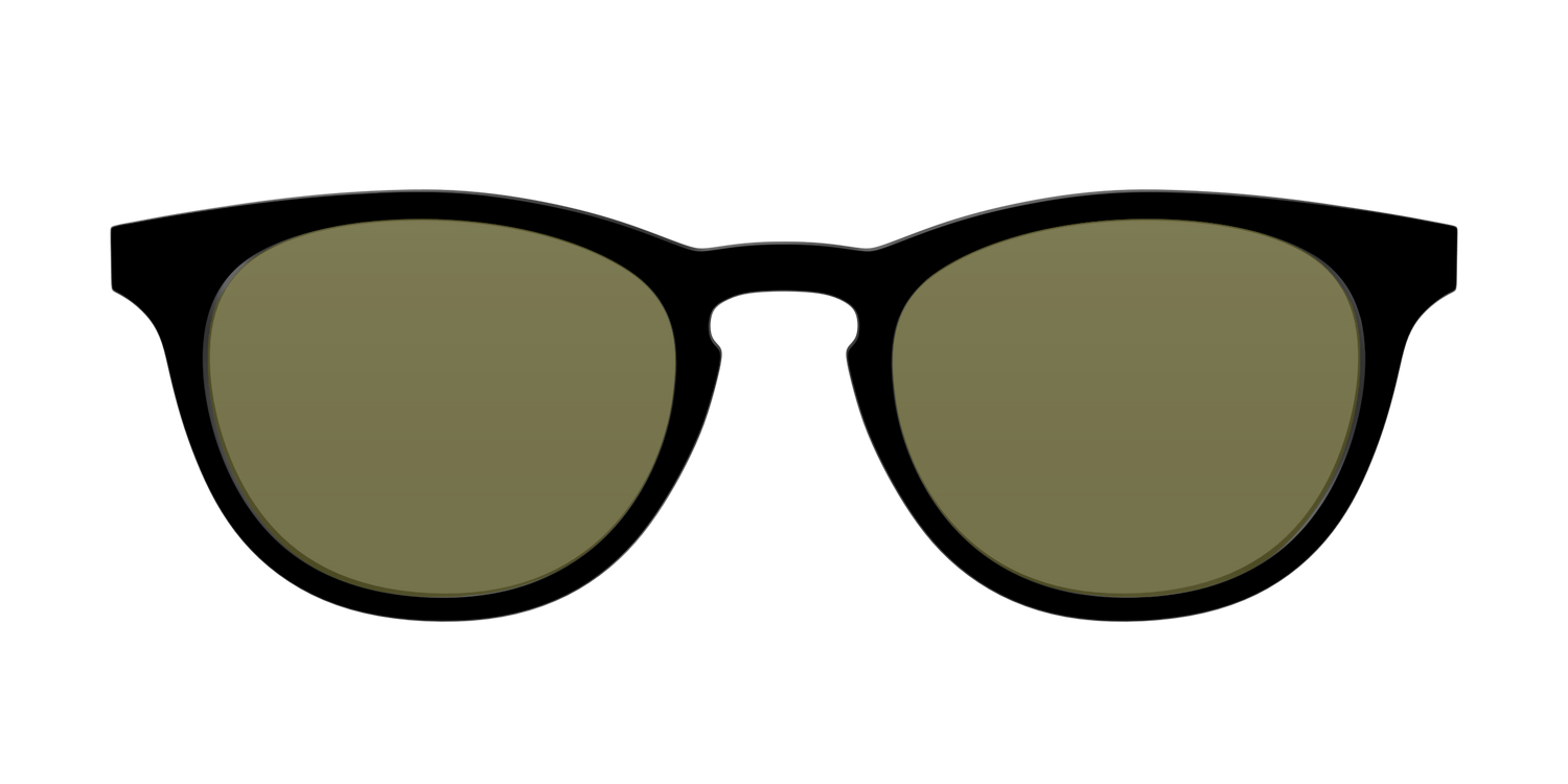 The Black with Green Racquet Sport Lens - Front Top Image - Pair Eyewear