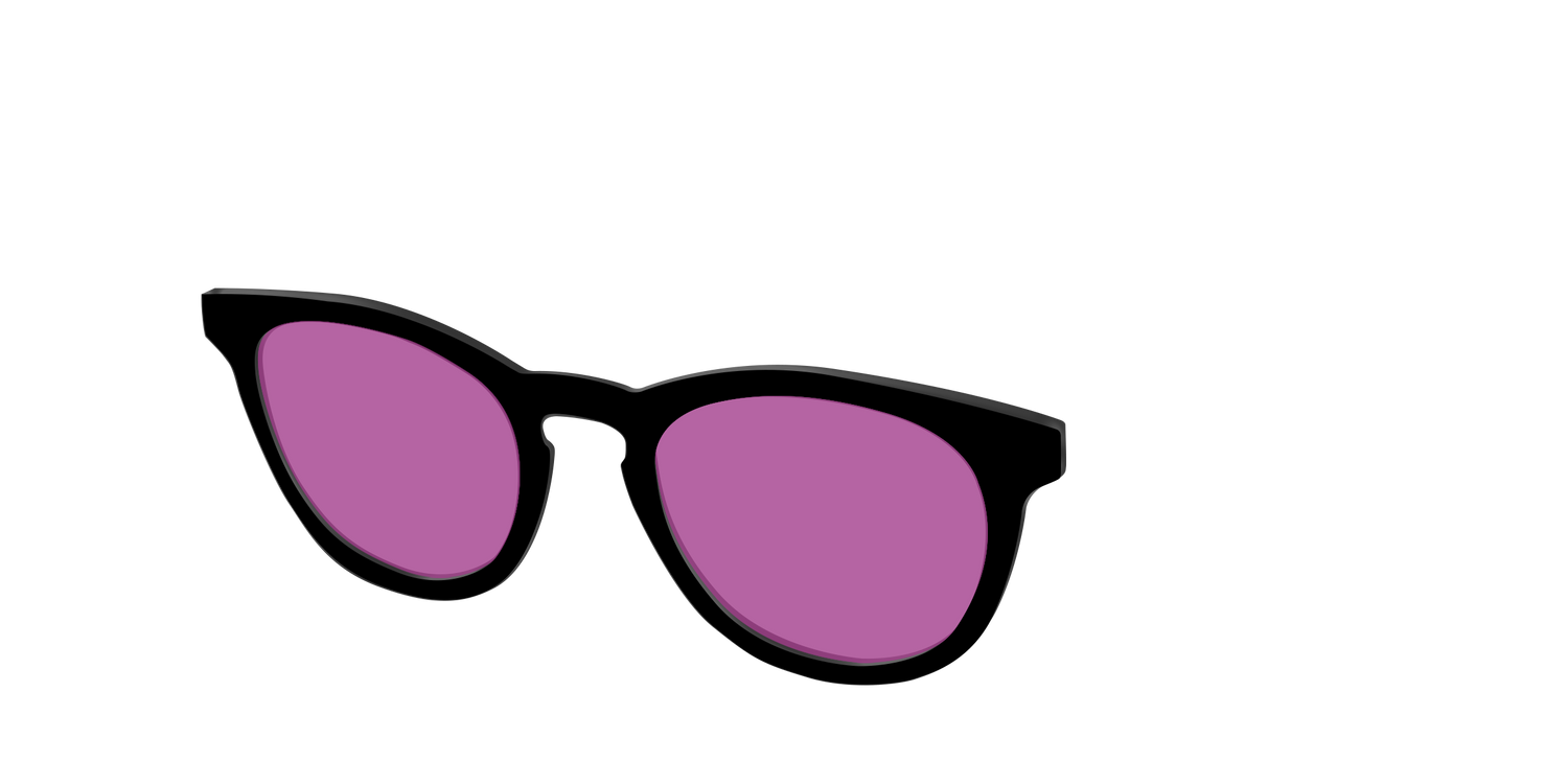 The Black with Violet Golf Lens - Angle Top Image - Pair Eyewear