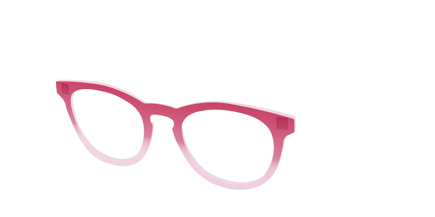 The Flamingo to Blush Gradient Crystal - Angle Top Image - Pair Eyewear