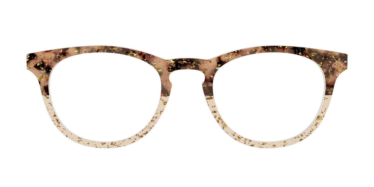 The Khaki Tortoise Crystal Split with Gold Flakes - Front Top Image - Pair Eyewear