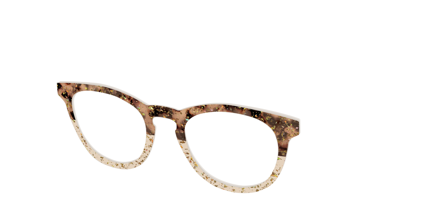 The Khaki Tortoise Crystal Split with Gold Flakes - Angle Top Image - Pair Eyewear