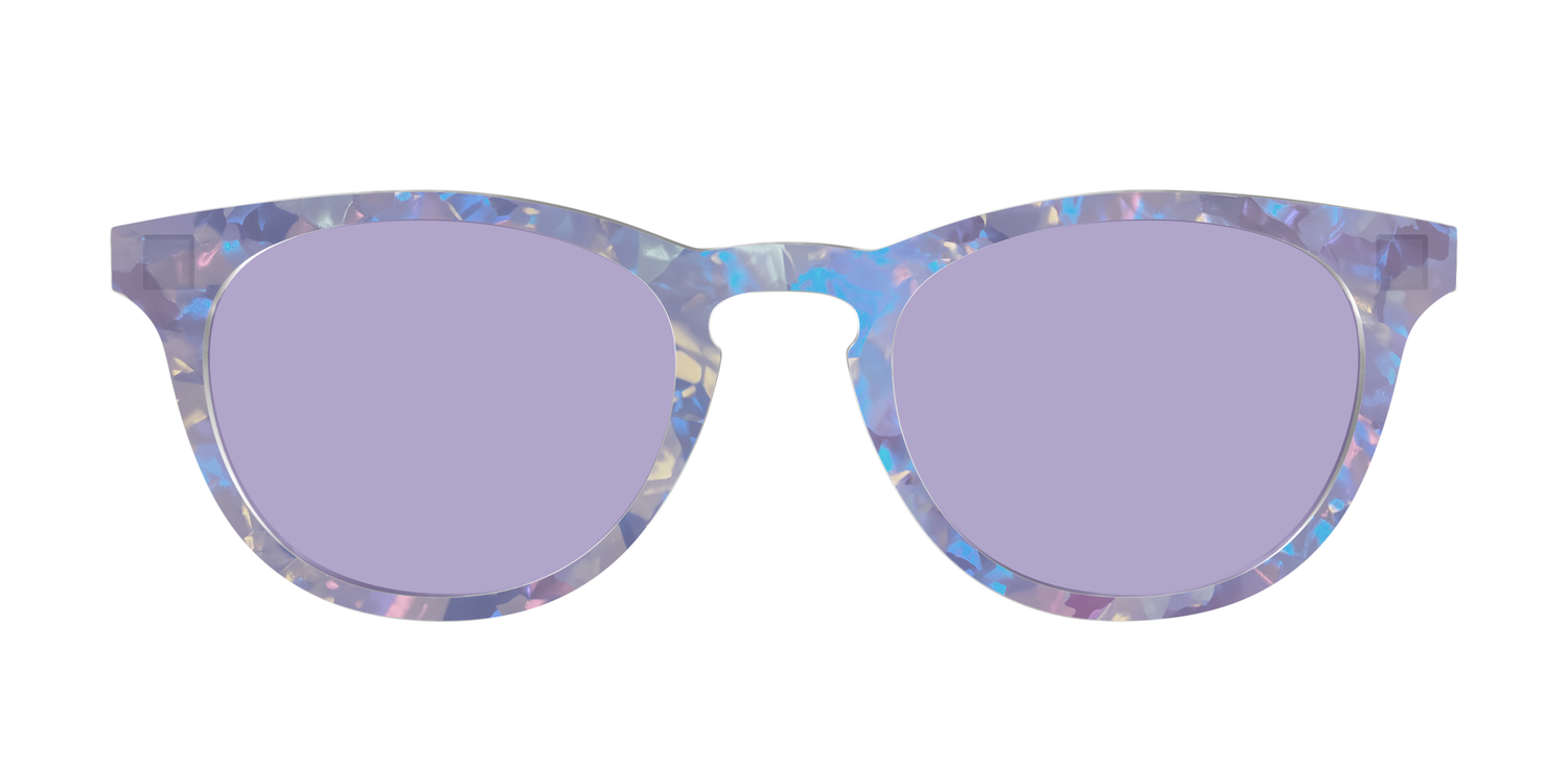 The Lavender Pearl Tort With Celestial Purple Lens - Front Top Image - Pair Eyewear