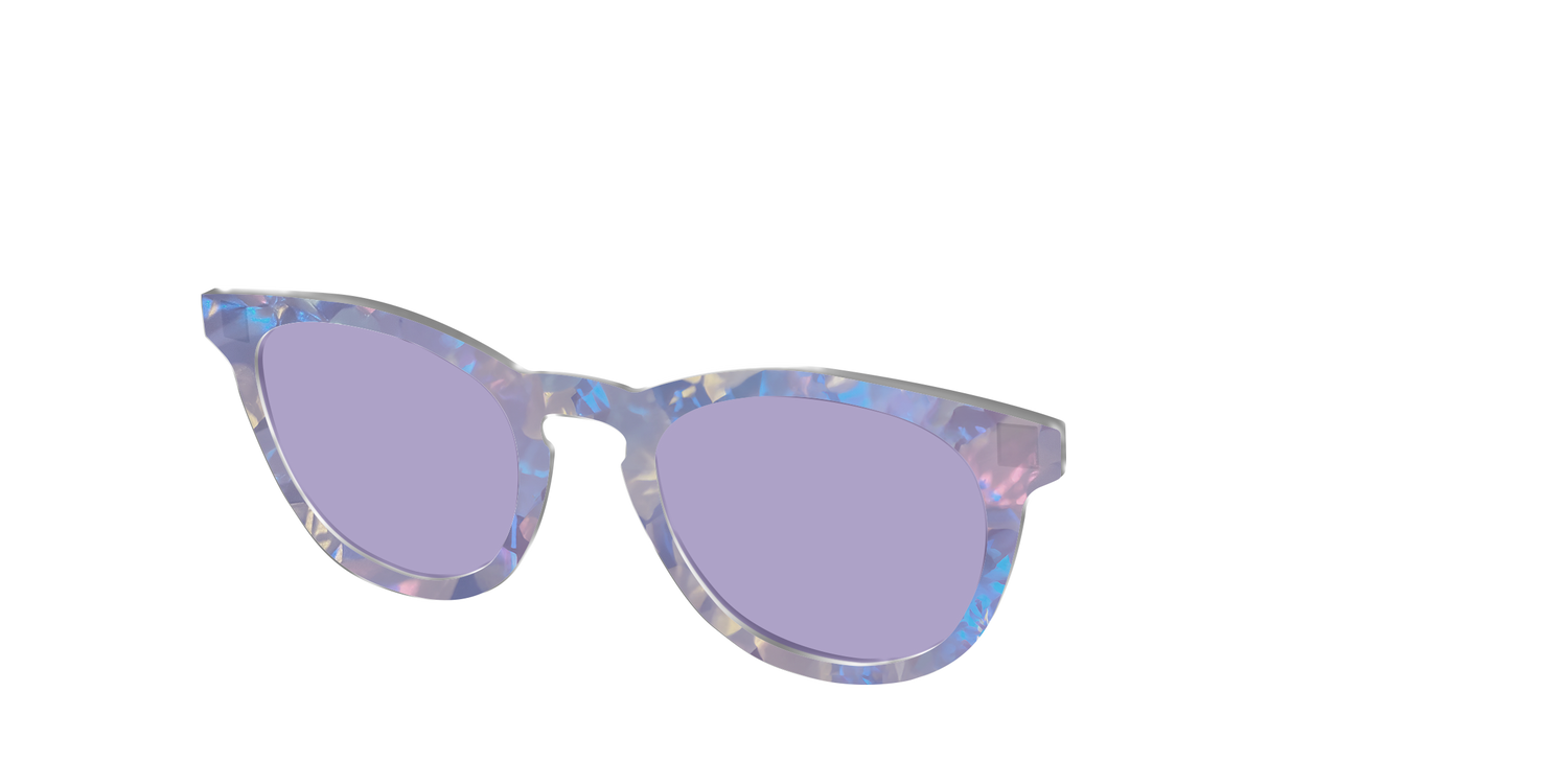 The Lavender Pearl Tort With Celestial Purple Lens - Angle Top Image - Pair Eyewear