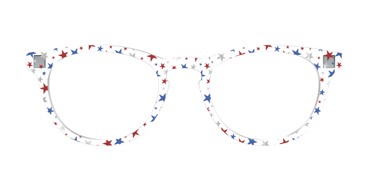 The Multi Stars Crystal with Silver Foil - Front Top Image - Pair Eyewear