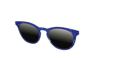 The Polarized Navy Holographic Bubbles Sun Top - Angle Top Thumbnail - Pair Eyewear