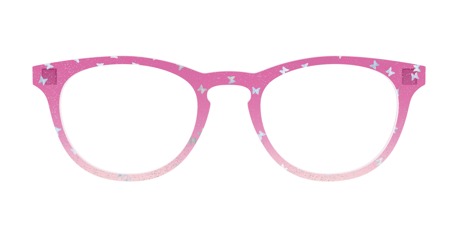 The Pink Butterfly Sparkle Crystal - Front Top Image - Pair Eyewear
