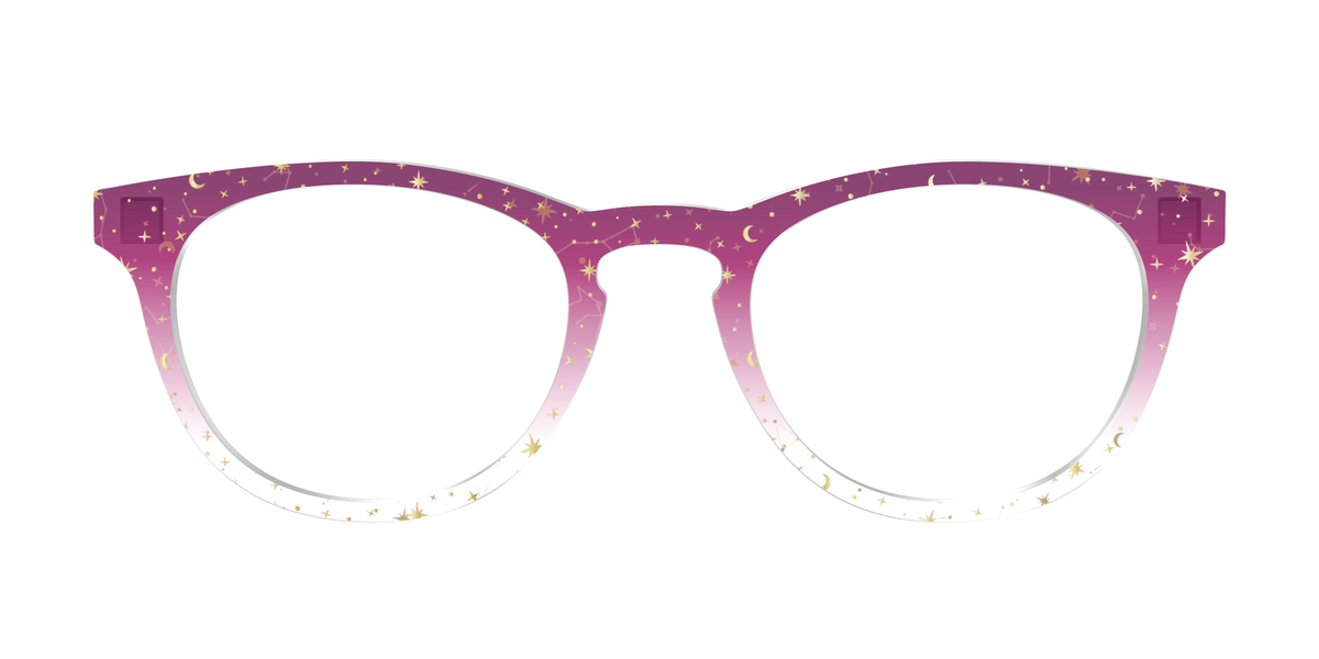 The Pink Ombre Gold Foil Crystal - Front Top Image - Pair Eyewear
