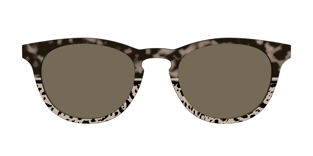 The Polarized Ink Blot Tortoise Split Sun Top - Front Top Image - Pair Eyewear