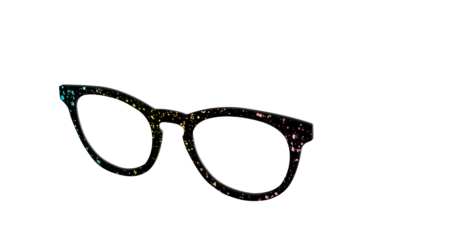 The Rainbow Foil Splatter - Angle Top Image - Pair Eyewear