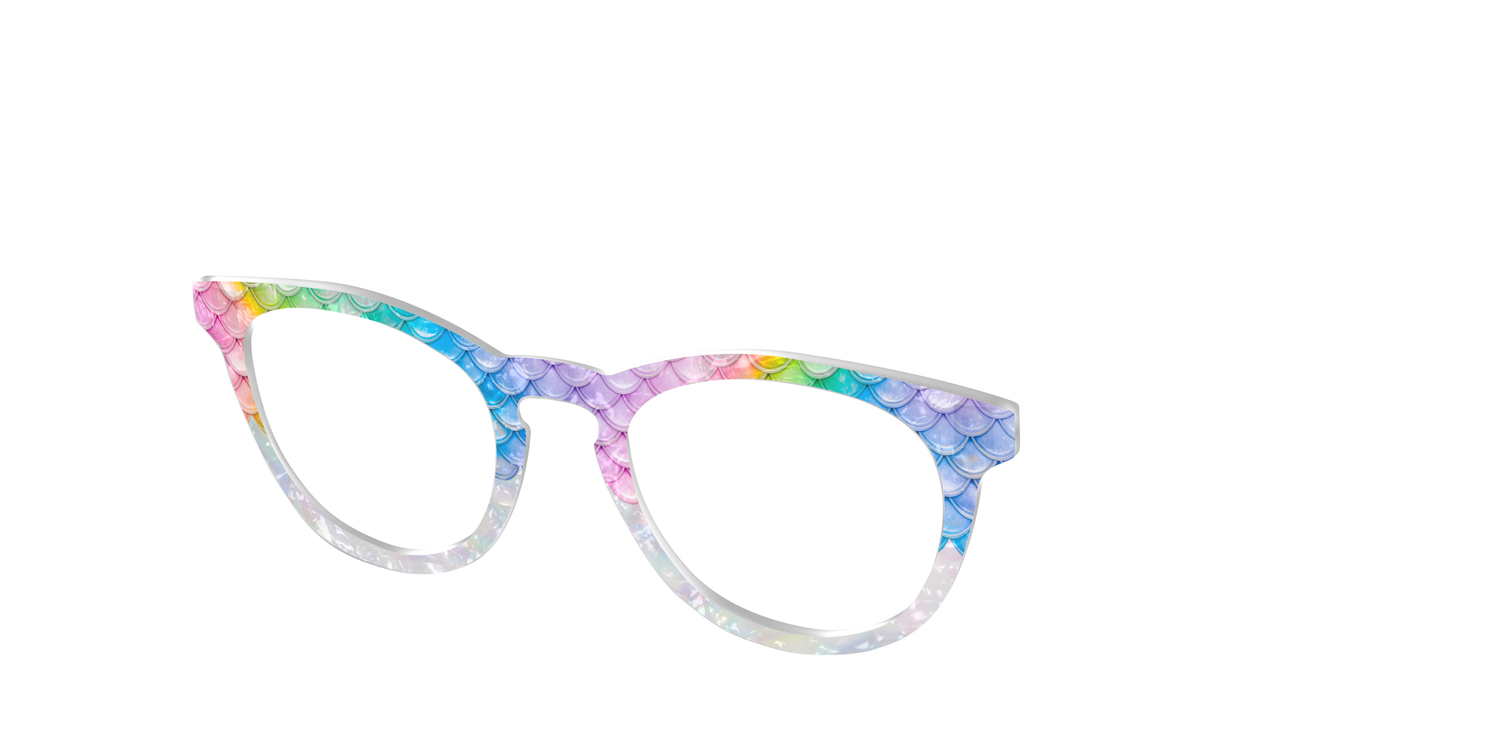 The Rainbow Pearl Scales Crystal - Angle Top Image - Pair Eyewear