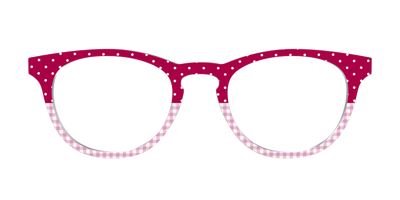 The Raspberry Pin Dot Split - Front Top Thumbnail - Pair Eyewear