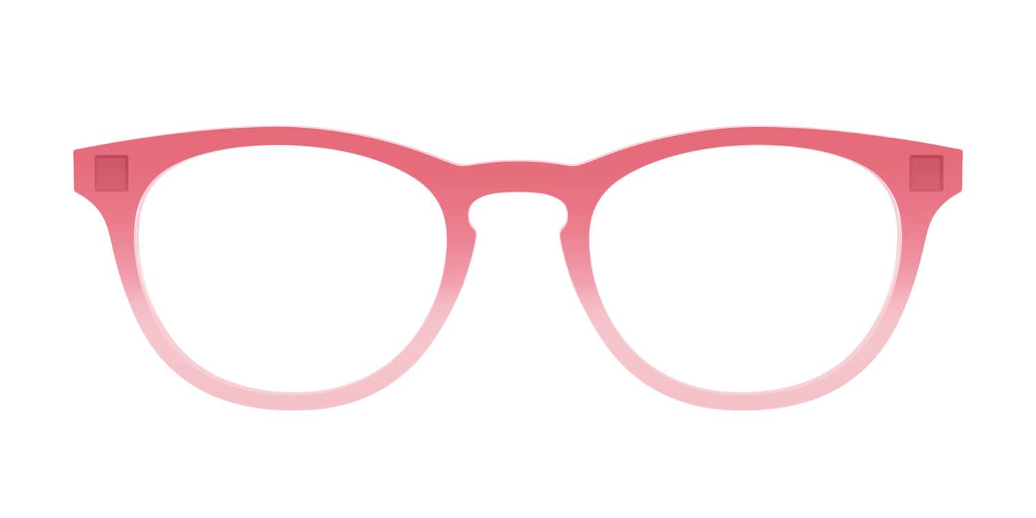 The Red to Coral Gradient Crystal - Front Top Image - Pair Eyewear