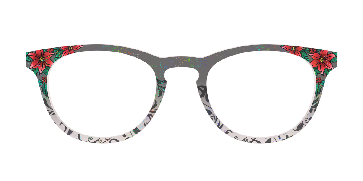 The Romantic Poinsettia Holographic Crystal - Front Top Image - Pair Eyewear