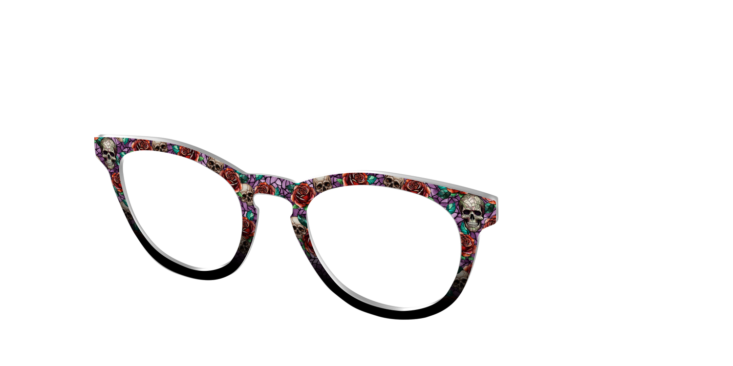 The Skull & Thorn Stained Glass - Angle Top Image - Pair Eyewear