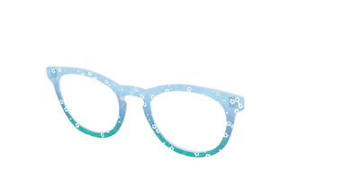 The Sky Blue Crystal with Daisy Glitter - Angle Top Thumbnail - Pair Eyewear