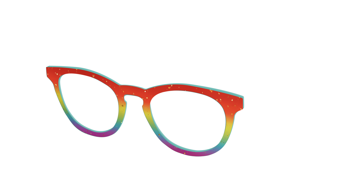 The Spectrum Gradient with Gold Flakes - Angle Top Image - Pair Eyewear