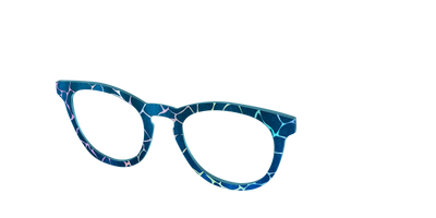 The Teal Shimmer Holographic Pool - Angle Top Thumbnail - Pair Eyewear