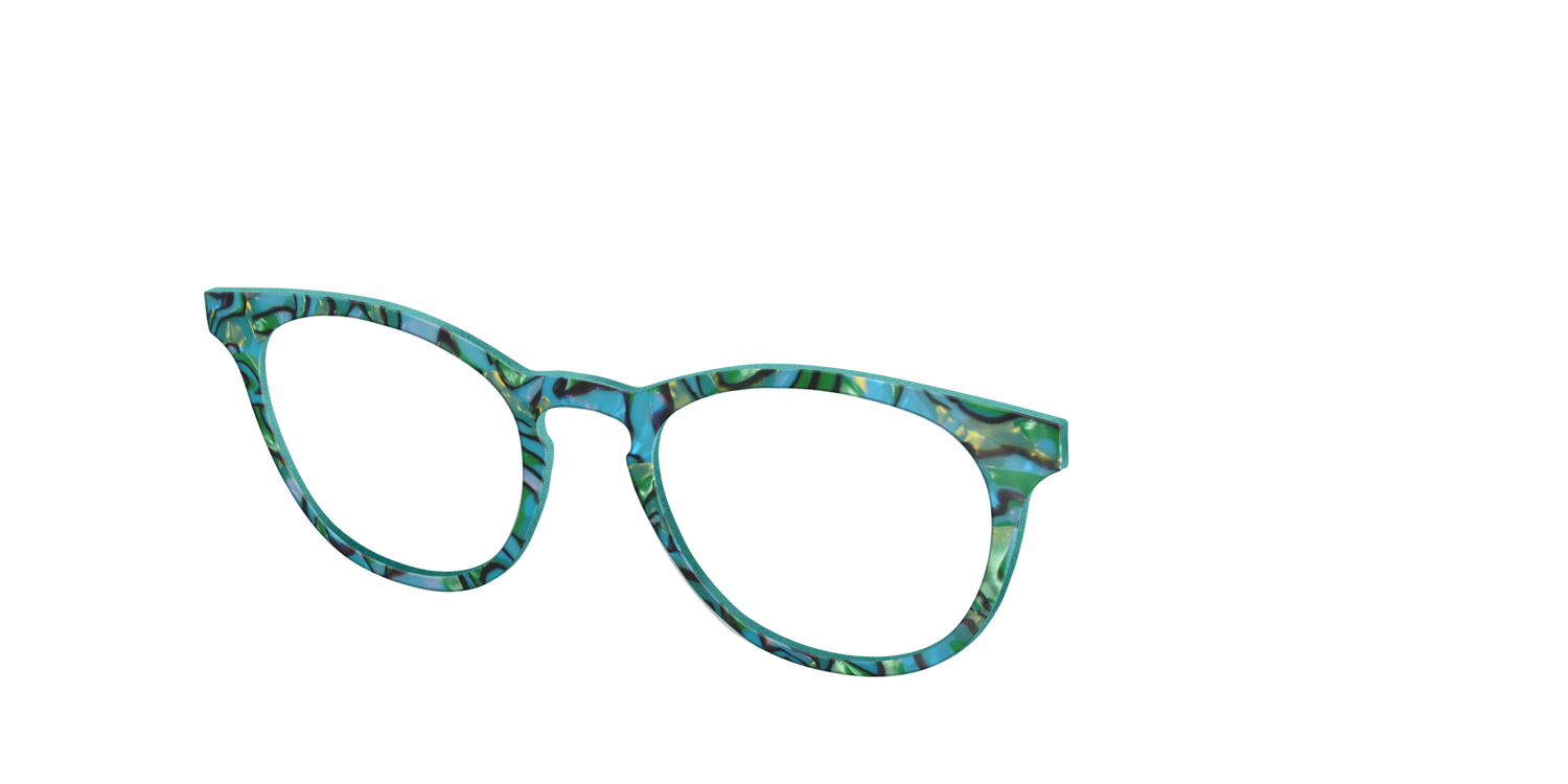 The Teal Turbo Shell - Angle Top Image - Pair Eyewear