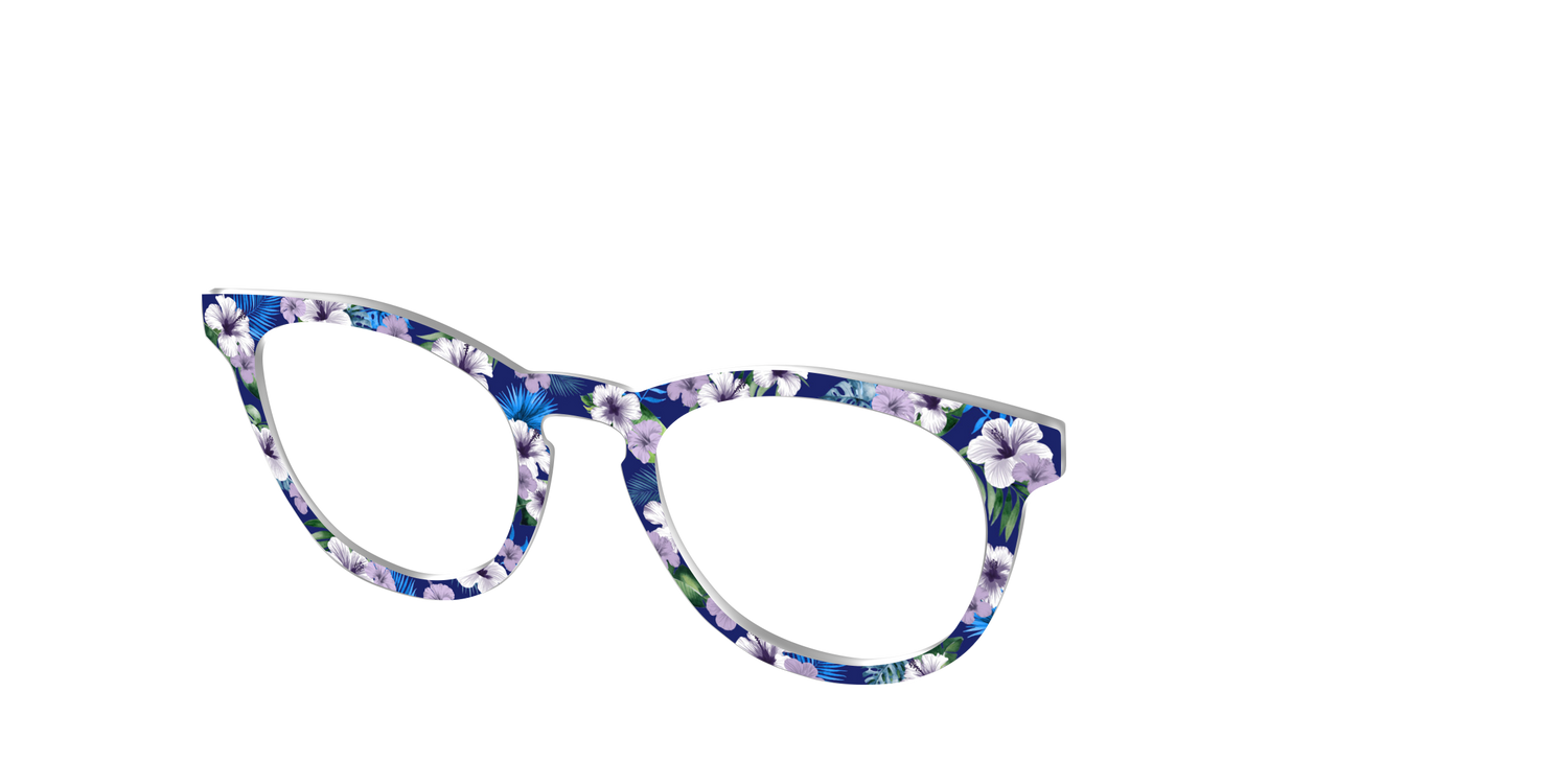 The Tropical Blue Blossoms - Angle Top Image - Pair Eyewear